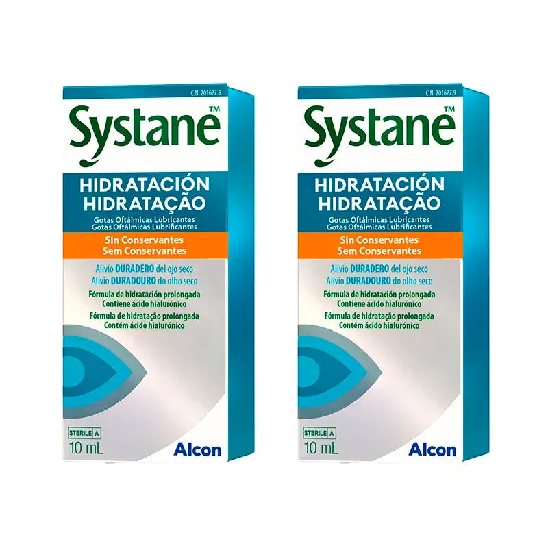 Systane Daily Moisturising Eye Drops, Embalagem 2 X 10 Ml