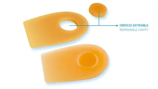 Almofadas para calcanhar Comforsil com furo deslocável Cc215, tamanho S