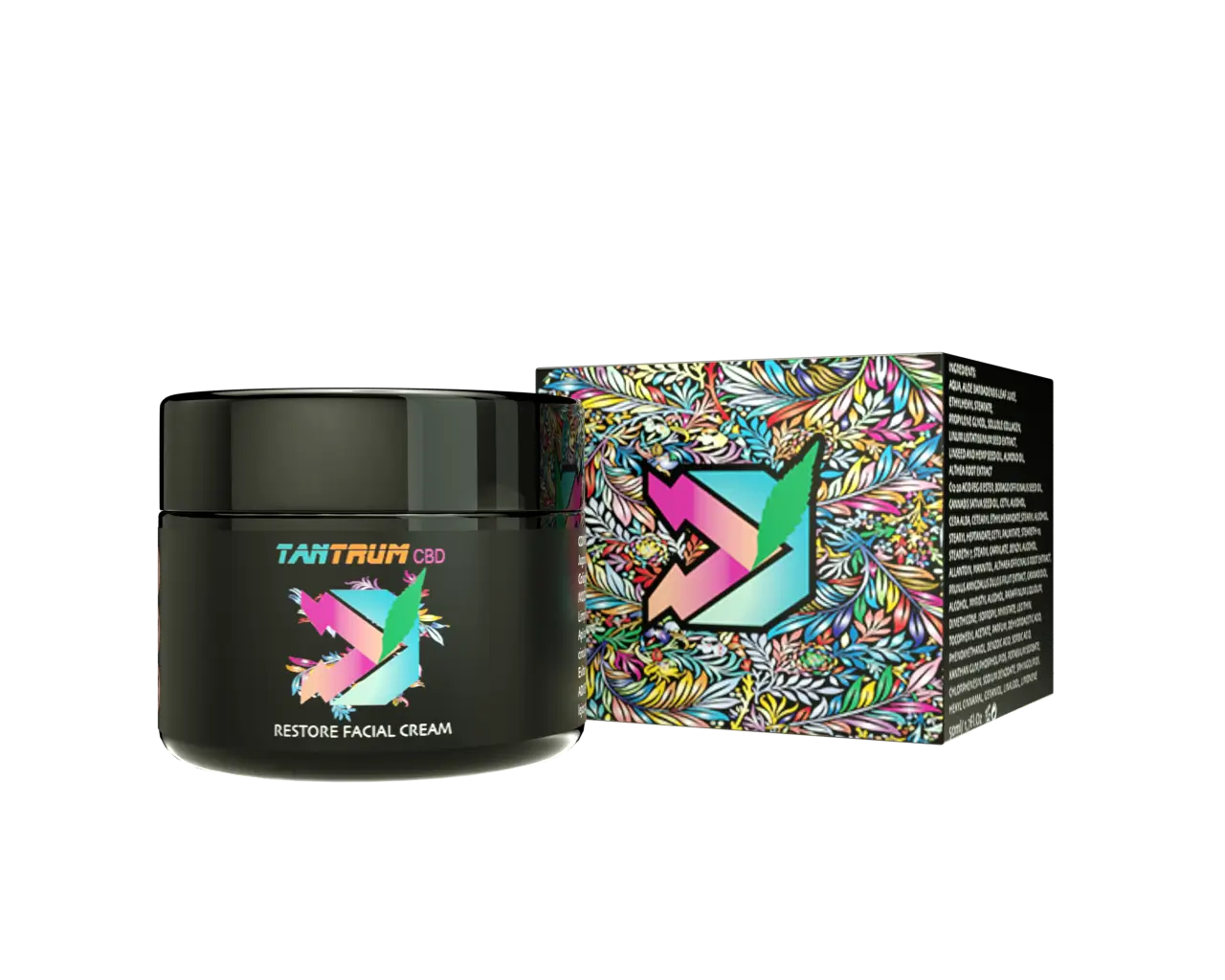 Creme facial Tantrum Restore com CBD , 50 ml