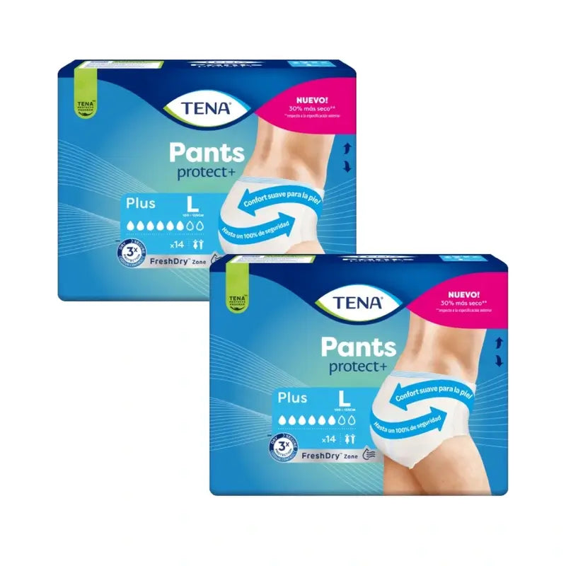 Tena Pack Calças Plus Size L, 2 X 14 unidades.