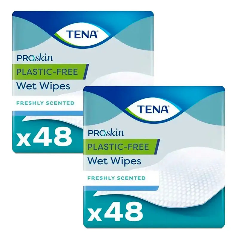 Tena Pack Proskin Toalhetes húmidos sem plástico, 2 x 48 unidades
