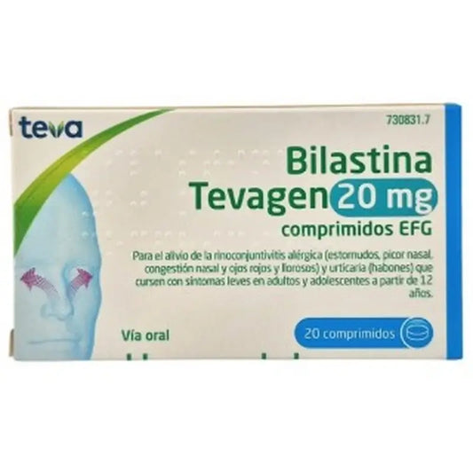 Bilastine Tevagen 20 Mg Efg, 20 comprimidos