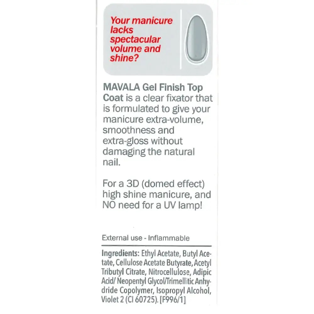 Mavala Top Coat Gel Coat Effect 10 ml