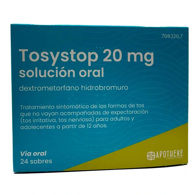 Tosystop 20 mg, 24 saquetas para solução oral