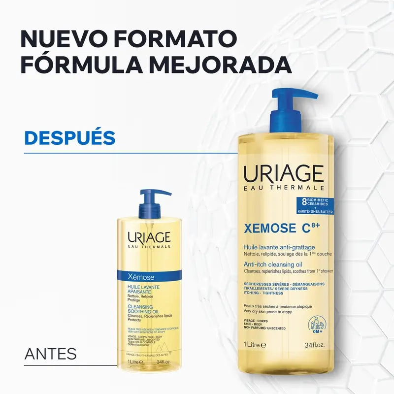 Uriage Xemose C8+ Óleo de limpeza anti-coceira 500ml