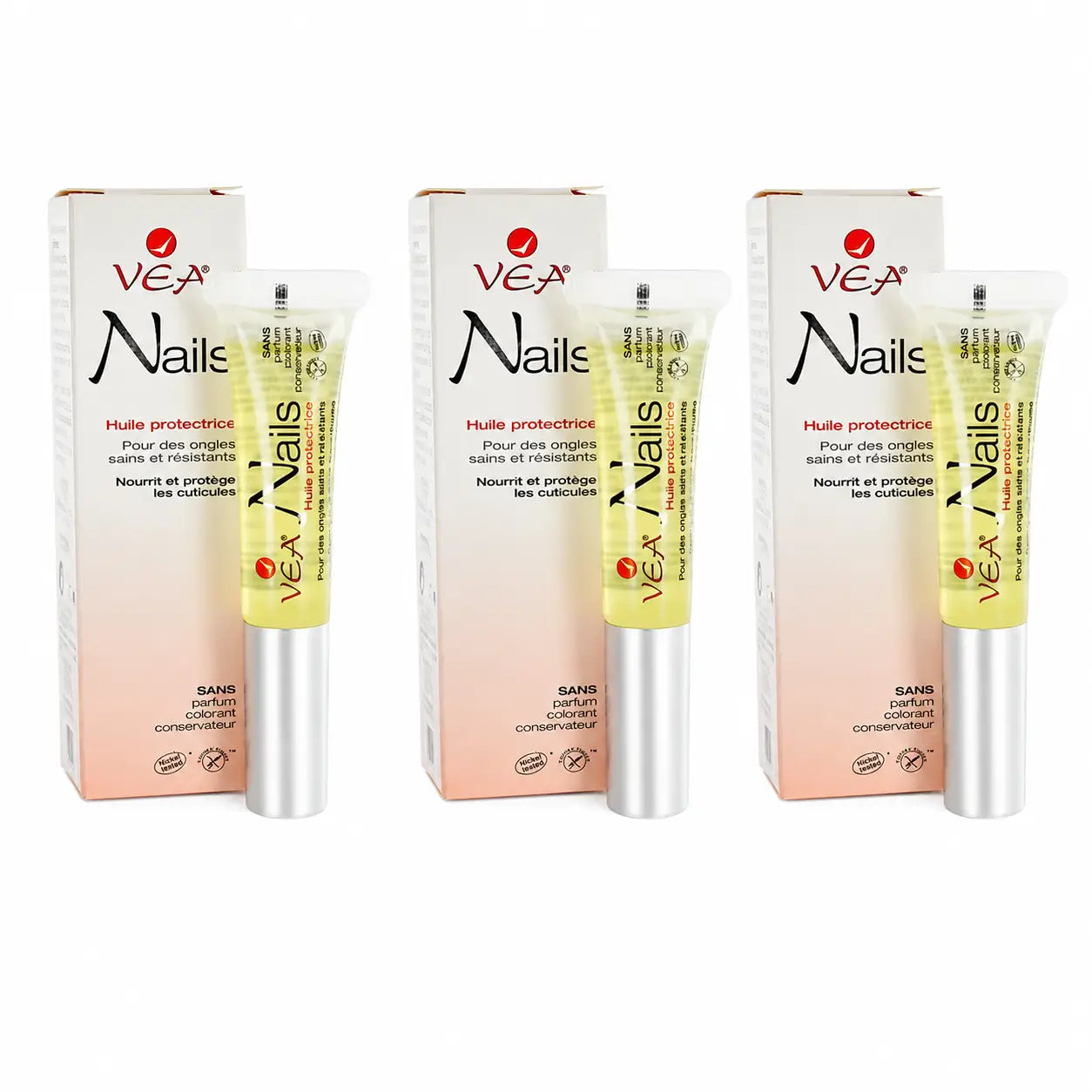 Veja Nails Óleo Protetor para Unhas 8 ml, embalagem de 3