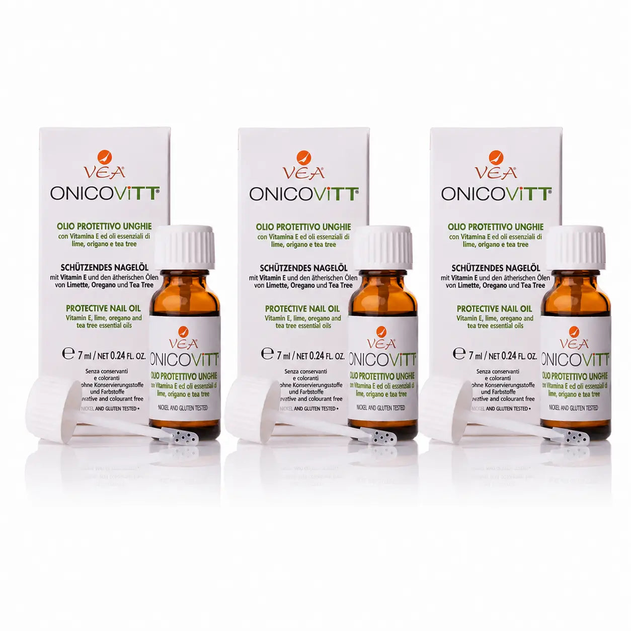 Veja Onicovitt Óleo Protetor para Unhas 7 ml, embalagem com 3 unidades