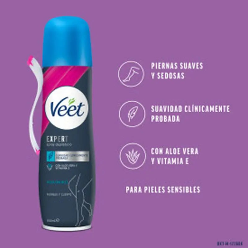 Veet Expert Spray Depilatório Corpo e Pernas Pele Sensível, 150Ml