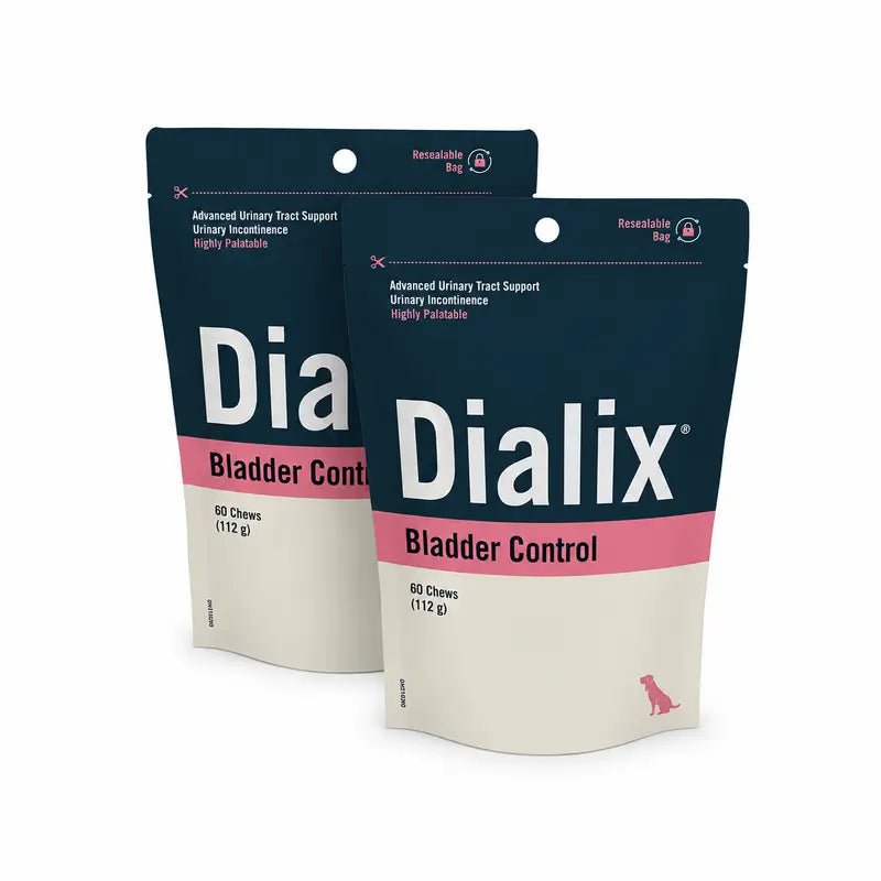 Vetnova Dialix Bladder Control, Embalagem de 2 x 60 pastilhas mastigáveis, petisco para cães