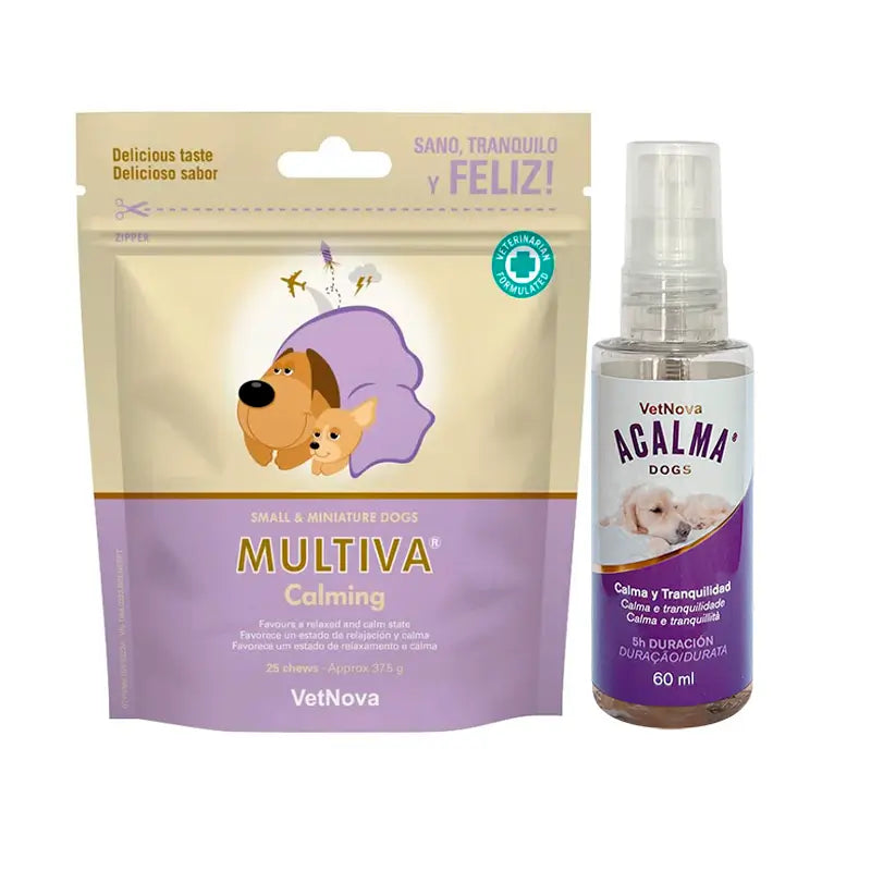 Vetnova Multiva Calming + Acalma Spray 60 ml, Embalagem Cães Pequenos