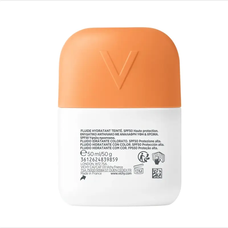 Vichy Solar Uv Aqua Fluido Hidratante Spf50 Tom Claro, 50 ml