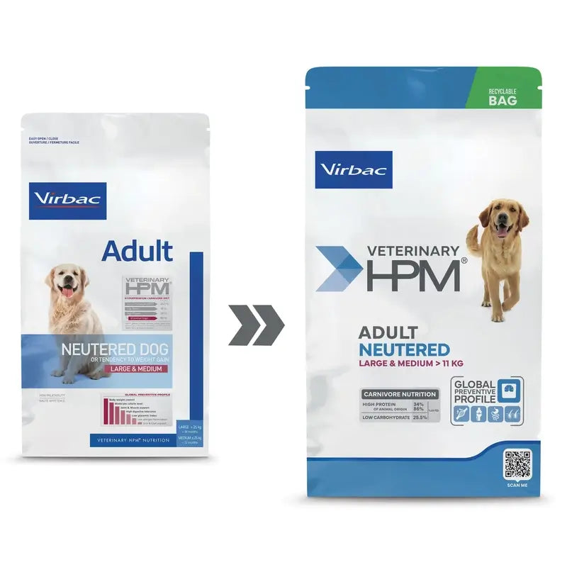 Virbac Veterinary Hpm Adultos Castrados Cães Grandes e Médios 16 Kg