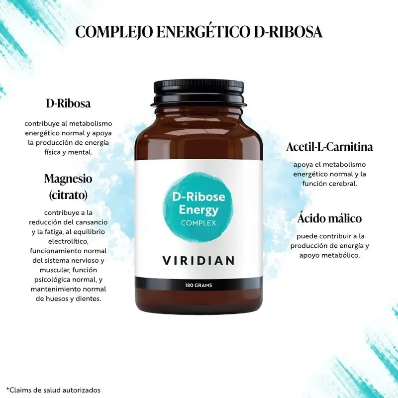 Viridian D-Ribose-Magnésio com Acetil L-Carnitina 180Gr.