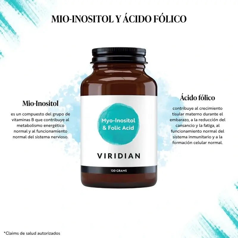 Viridian Myo-Inositol com ácido fólico 120Gr.