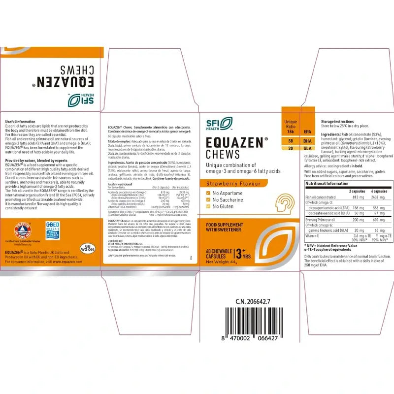 VITAE Equazen Pastilhas, 60 cápsulas