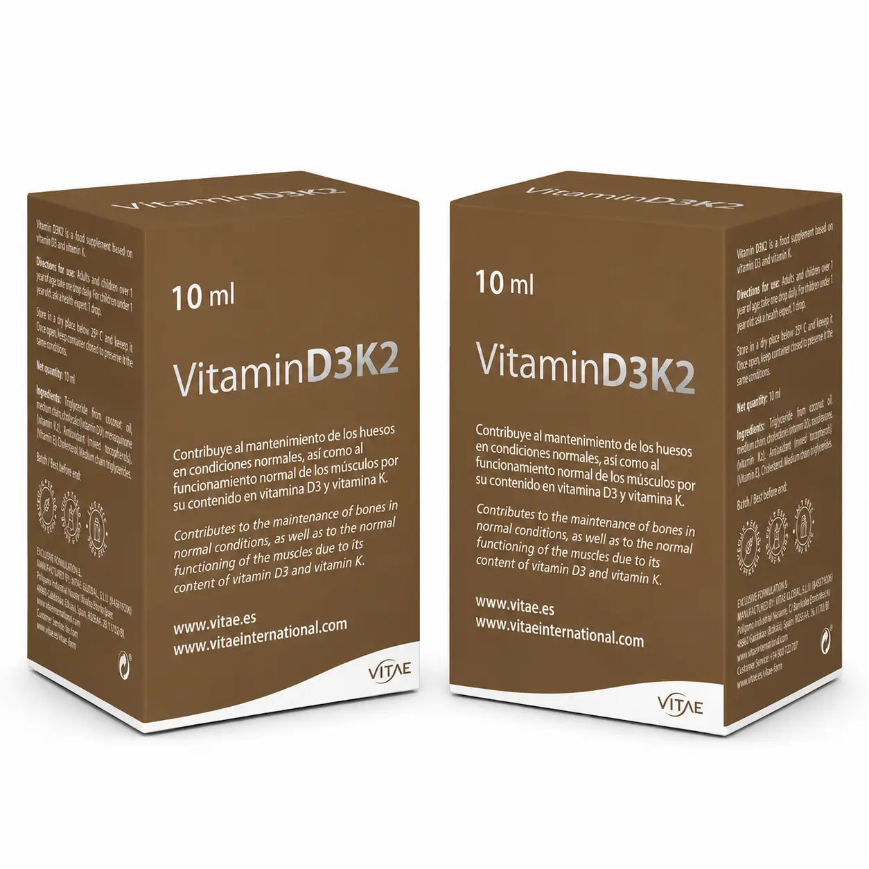 Vitae Health Innovation, S.L. Vitamina D3K2, 10Ml , embalagem 2