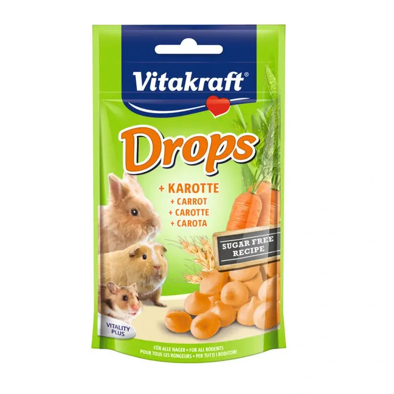 Vitakraft Drops de Cenoura para Roedores 9x75 gramas