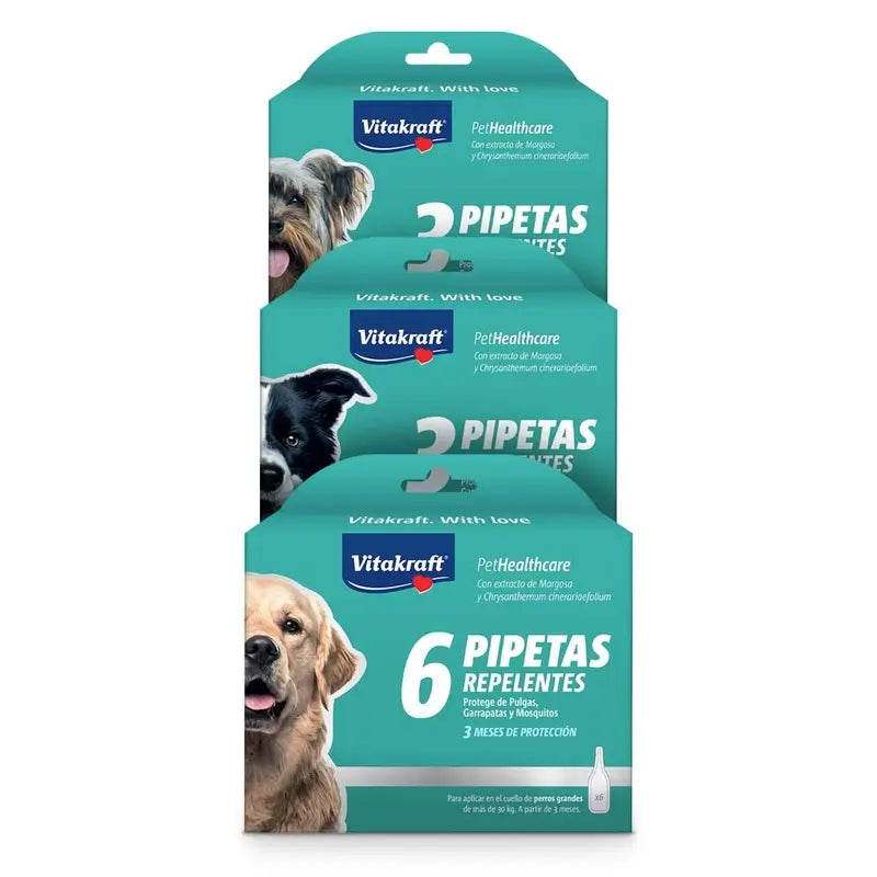 Vitakraft Pipeta para Cães Biomicida Grande, 6 pipetas, 6 unidades