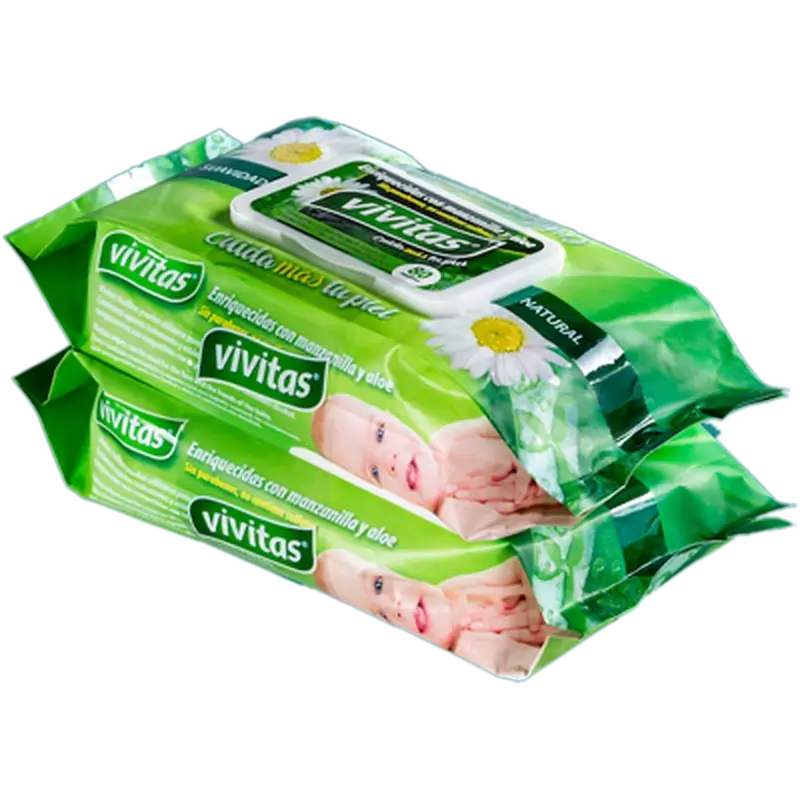 Toalhetes húmidos Vivitas, embalagem 2x80 unidades