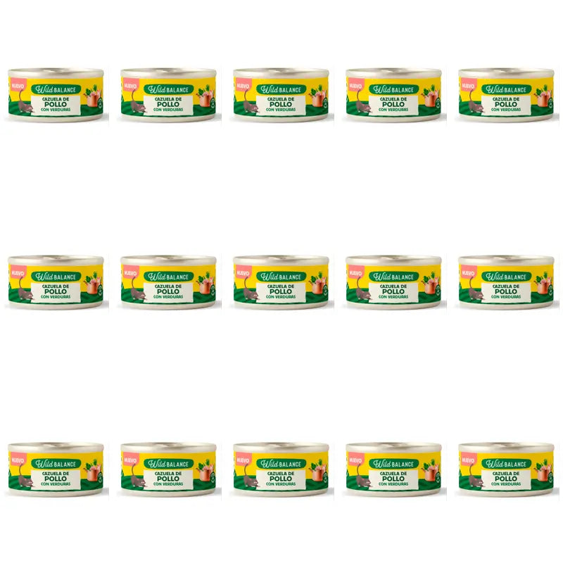 Wild Balance Canned Chicken Vegetable Casserole For Cats, 80g, Embalagem de 15