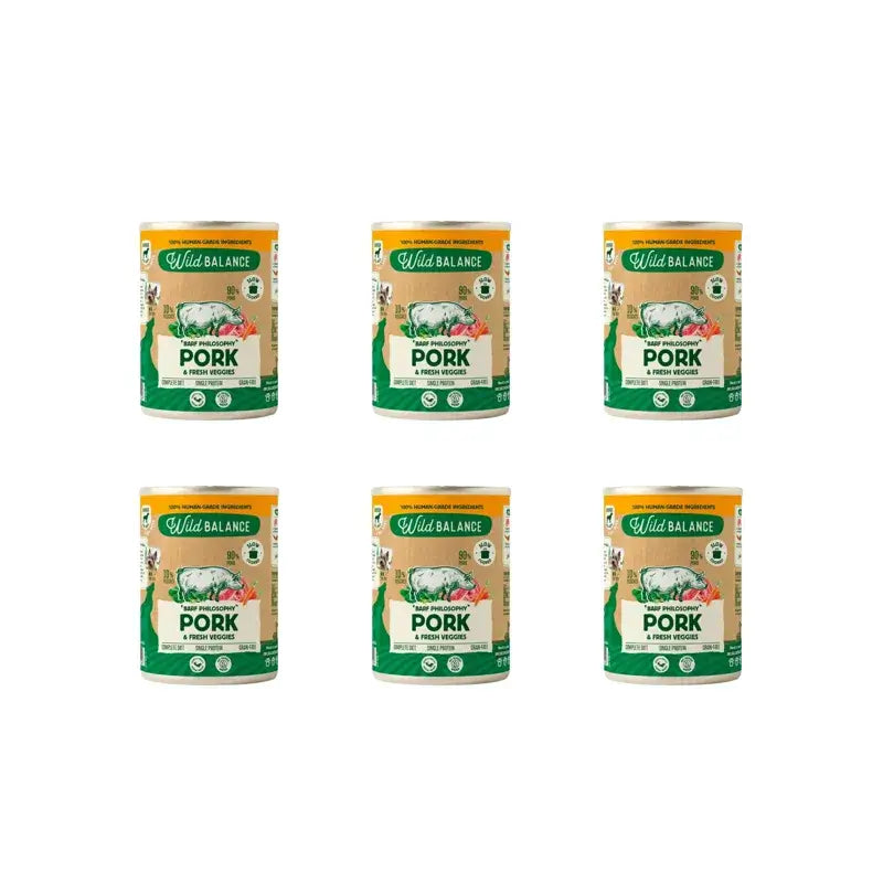 Wild Balance Carne de porco enlatada com legumes para cães, 400 g, embalagem de 6