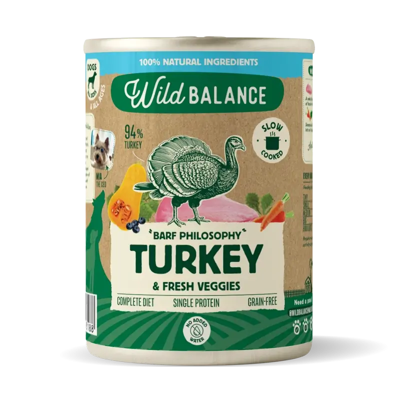Wild Balance Philosophy Turkey Barf For Dogs Can, 400 gramas