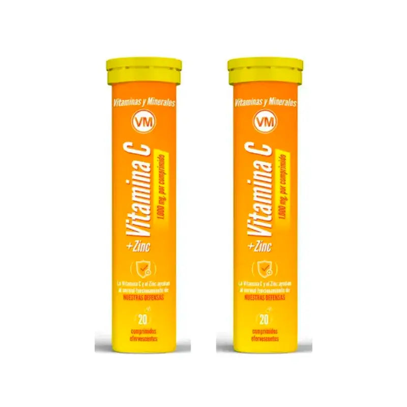 Ynsadiet Vitamina C + Zinco Embalagem 2 x 20 comprimidos efervescentes
