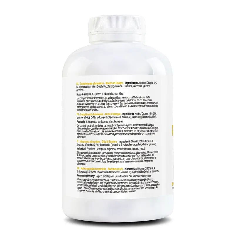 Zenement Óleo de Onagra 1000 mg, 200 cápsulas de gelatina mole