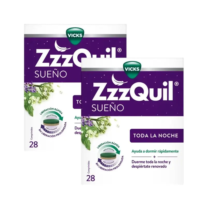 Zzzquil Melatonina, Valeriana e Vitamina B6, 2X28 Comprimidos