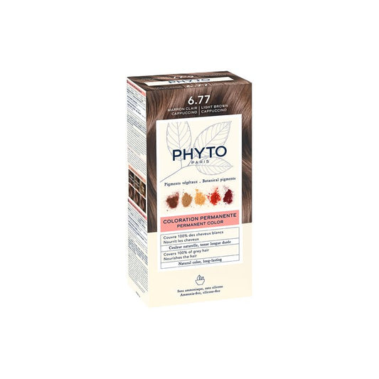 PHYTO Phytocolor 6.77 coloración permanente tono marrón claro cappuccino