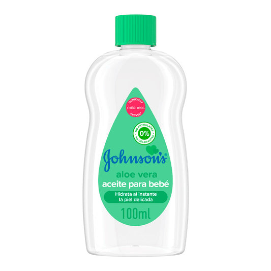 Johnson'S Baby Aloe Vera Aceite, Hidrata y Nutre Al Instante, 100 ml