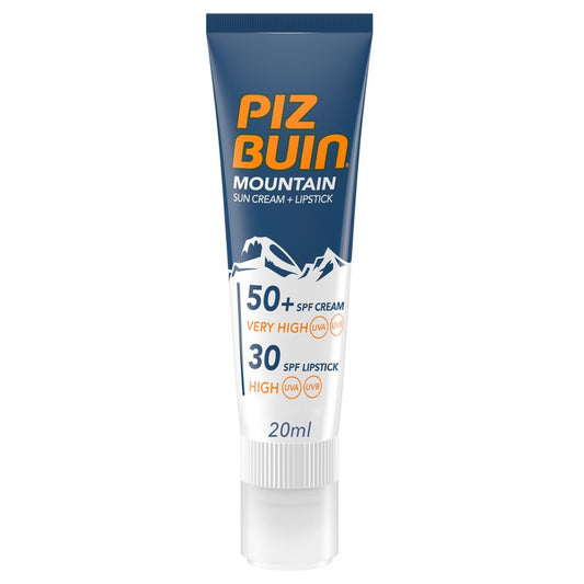 Piz Buiz Creme facial protector combinado de montanha + batom SPF50, Protecção Desportiva de Inverno, 20ml + 2,3ml