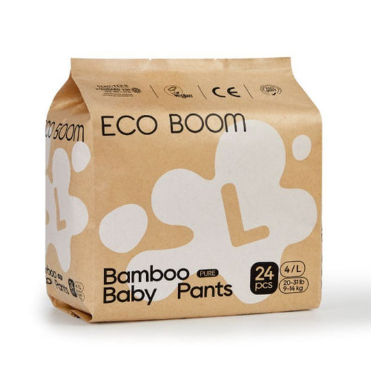Eco Boom Pants Bamboo - Calças de Fraldas - Pure L, 24 unidades