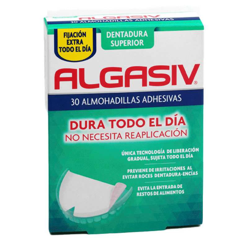 Algasiv Almohadillas Adhesivas Protesis Superior 30 unidades