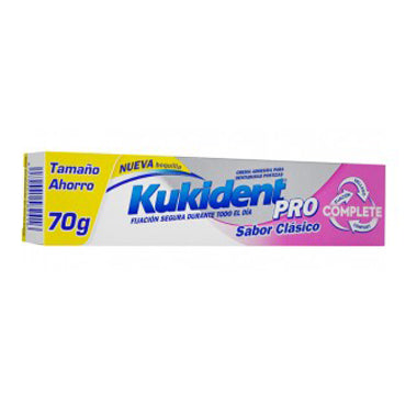Kukident Pro Complete Crema Adhesiva Dentadura Sabor Clásico 70 gr