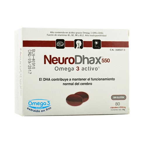 Neurodhax Omega 3 Activo 550 mg 80 cápsulas