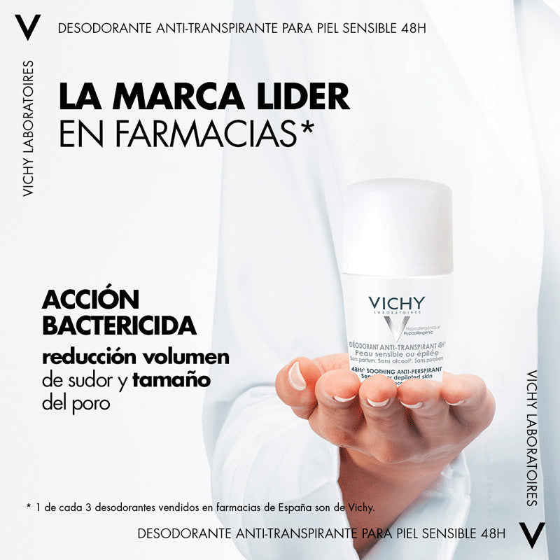 Vichy Desodorante Anti-Transpirante 48H Roll-On Piel Sensible 50 ml