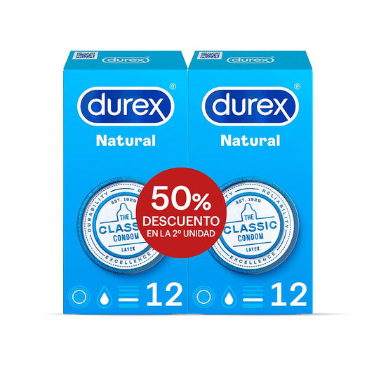 Durex Natural Plus 2ª unidad 50%, 24 unidades
