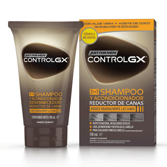 Just For Men Control Gx Reductor de Canas 2 En 1 Champú y Acondicionador 118 ml