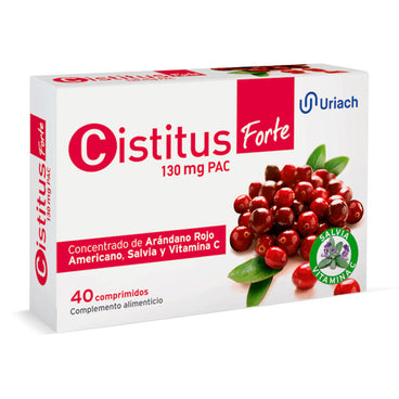 Cistitus Forte 130 mg Concentrado Arándano Rojo + Salvia + Vitamina C, 40 comprimidos