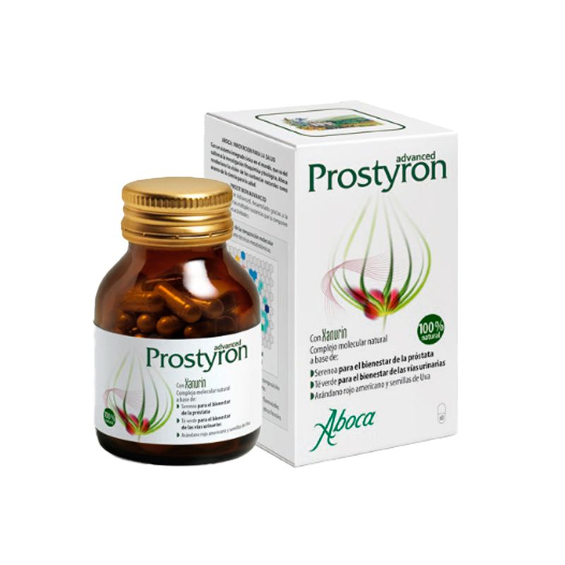Aboca Prostyron Advanced Bienestar De La Próstata, Vías Urinarias, Con Xanurin, Serenoa, Té Verde, 60 capsulas