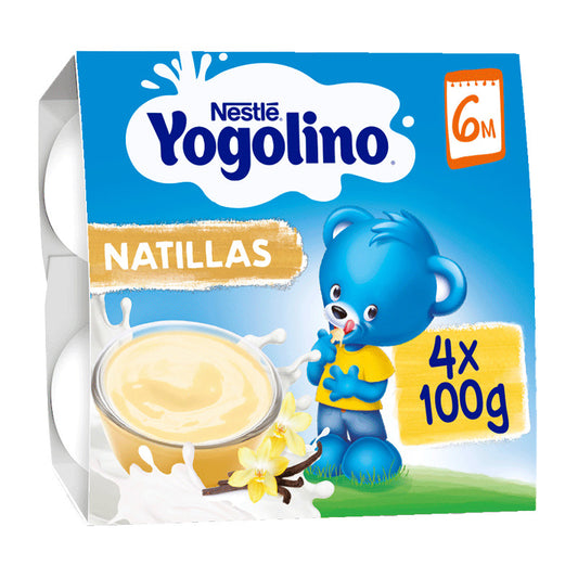 Nestlé Yogolino Postres Natillas Sabor Vanilla, 4X100 gr