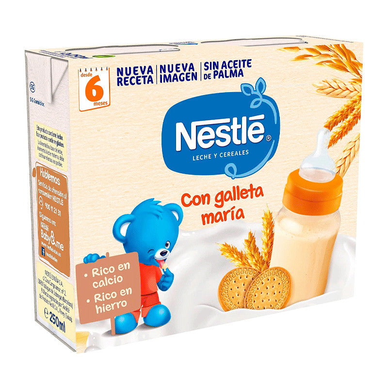 Nestlé Brik Leche y Cereales 8 Cereales con Galleta María, 2X250 gr