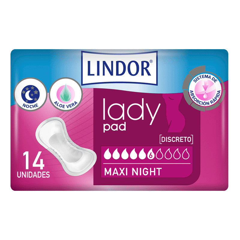 Lindor Lady Pad Maxi Night 6 Drops