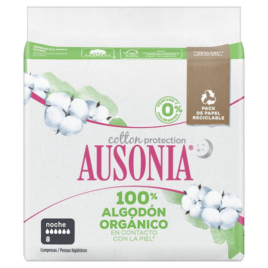 Ausonia Organic Cotton Alas Proteccion Noche P
