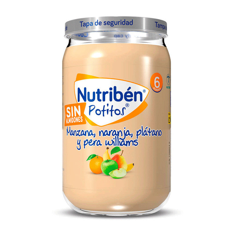Nutriben Potito Manzana, Naranja, Plátano y Pera Williams, 235 gr