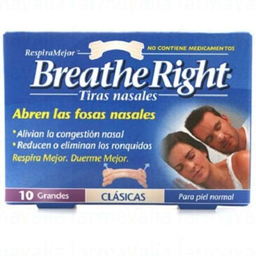 Tiras Nasales Breathe Right Grande 10 unidades