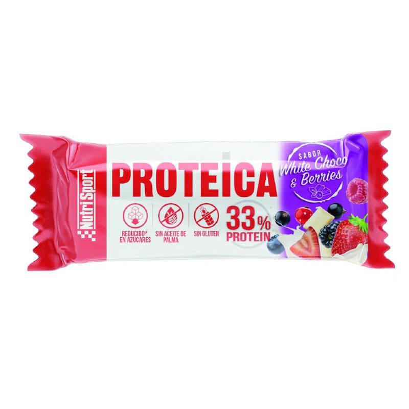 Nutrisport Protein Bar White Choco-Red Berries Caixa 24 unidades