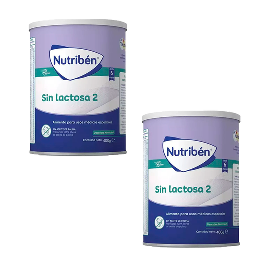Embalagem 2 X Leite sem Lactose 2 da Nutriben, 400g