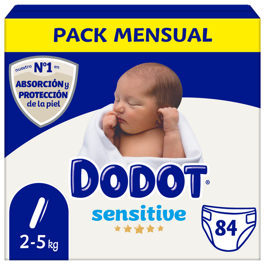 Dodot Sensitive Newborn Box Tamanho 1, 84 unidades